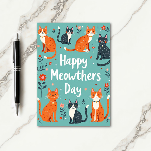 Meowthers Day Feline Art Card