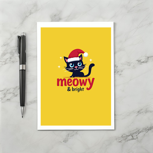 Meowy and Bright Funny Cat Christmas Card