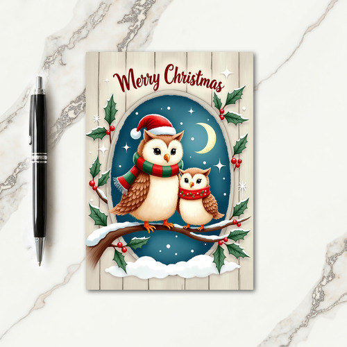 Merry Birds Winter Scene Card