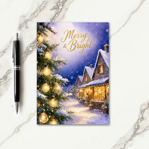 Merry Bright Winter Scene Card