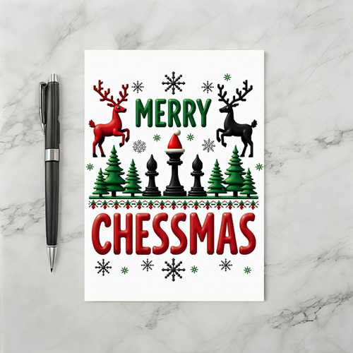 Merry Chessmas Card Chess Player Gift