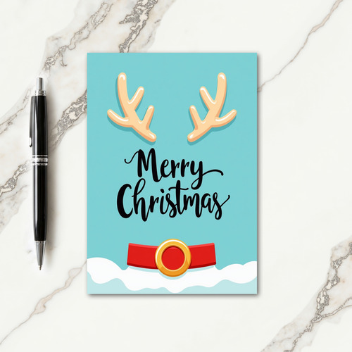 Merry Christmas Antlered Card
