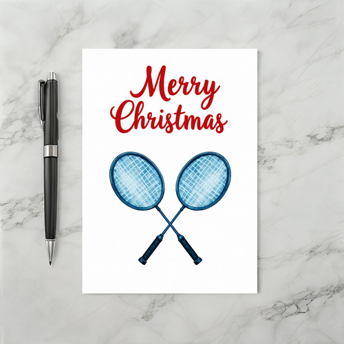 Merry Christmas Badminton Card