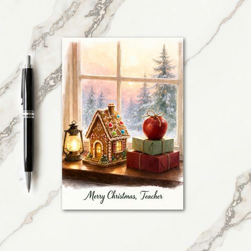 Merry Christmas Card For Teacher Card
