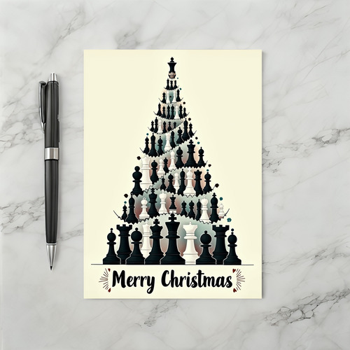 Merry Christmas Chess Tree Card