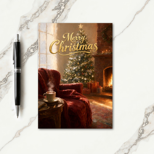 Merry Christmas Cozy Fireside Card