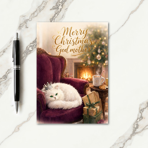 Merry Christmas Godmother From Your Crowned Pet Card
