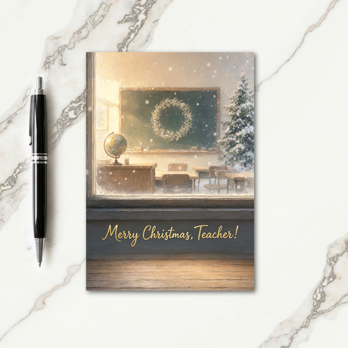 Merry Christmas Greeting Card For Teacher Card