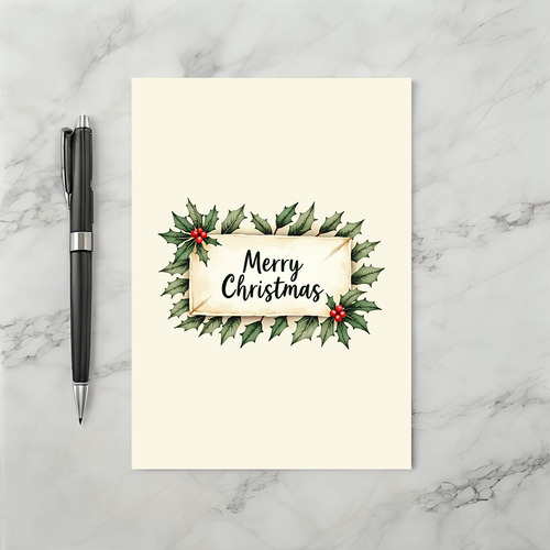 Merry Christmas Holly Card