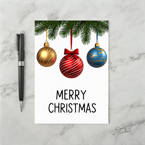 Merry Christmas Ornaments Card