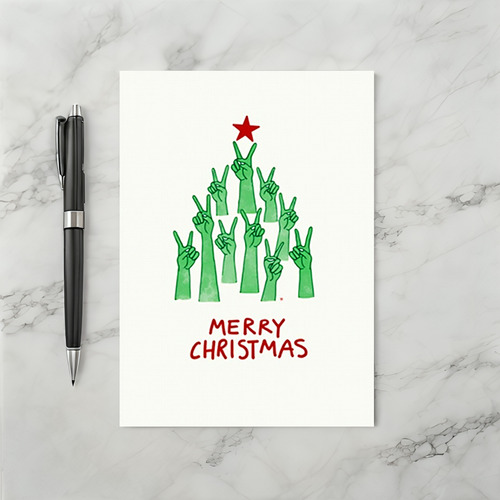 Merry Christmas Peace Sign Card