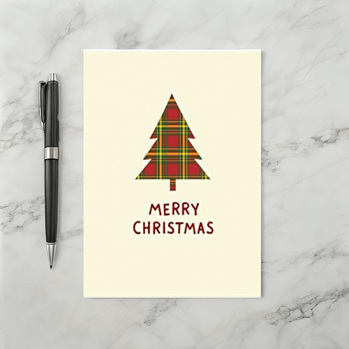 Merry Christmas Plaid Tree Card