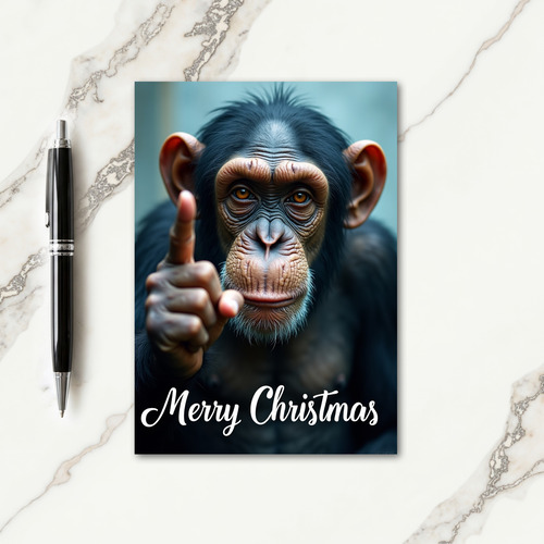 Merry Christmas Primate Pointing Card
