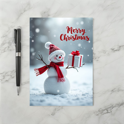 Merry Christmas Snowman Gift Card