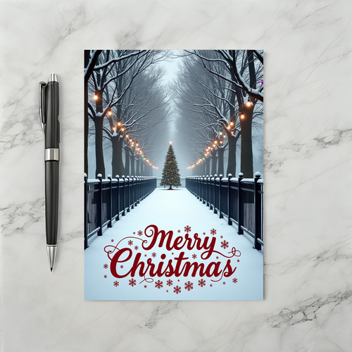 Merry Christmas Snowy Path Card