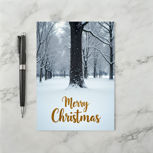 Merry Christmas Snowy Trees Card