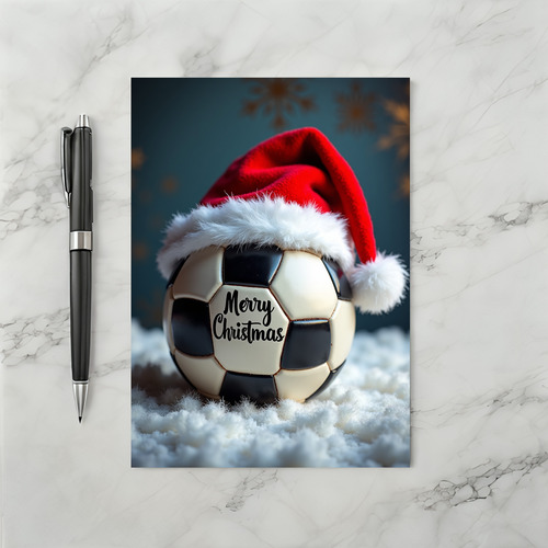 Merry Christmas Soccer Ball Card