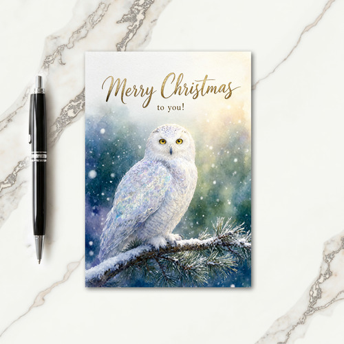 Merry Christmas To You Snowy Bird Card