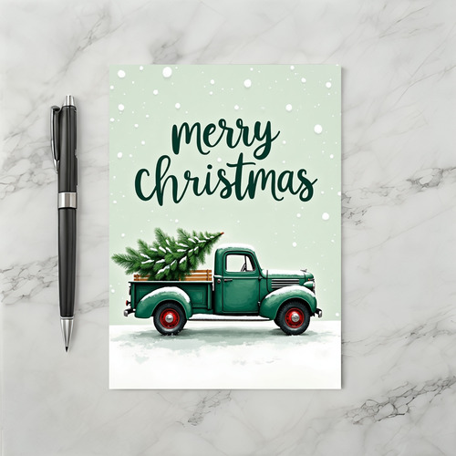 Merry Christmas Tree Truck Card