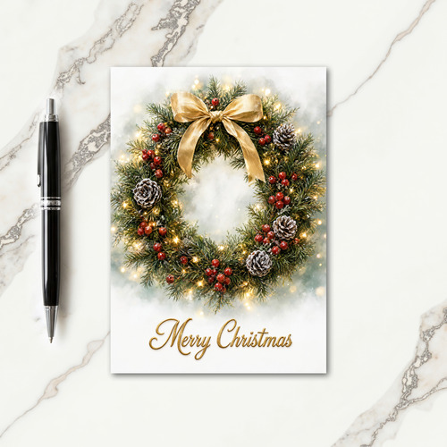Merry Christmas Wreath Card