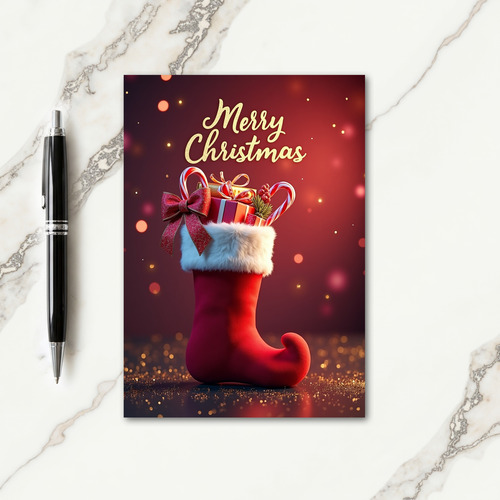 Merry Crimson Boot Card