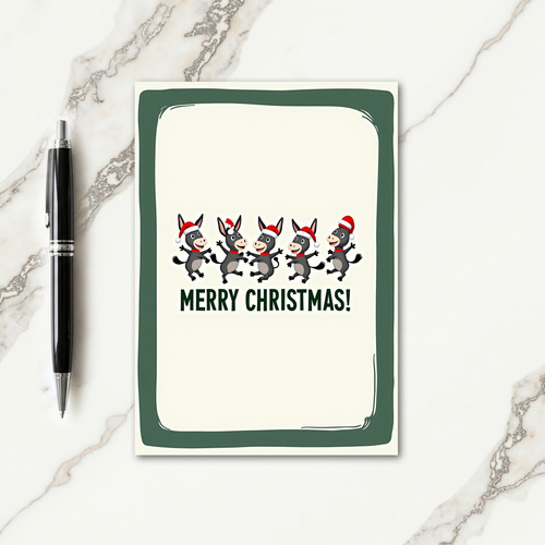 Merry Donkey Christmas Card thumbnail