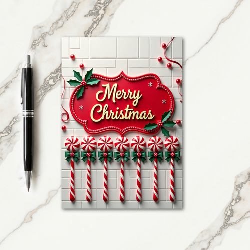 Merry Holly Berries Plaque Card