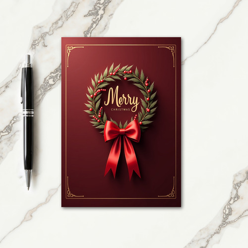 Merry Wreath Christmas Card