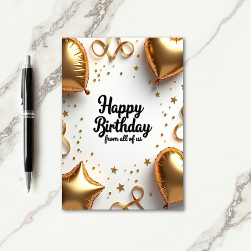 Metallic Heart Birthday Card