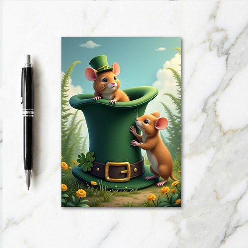 Mice And Hat St Patricks Day Card