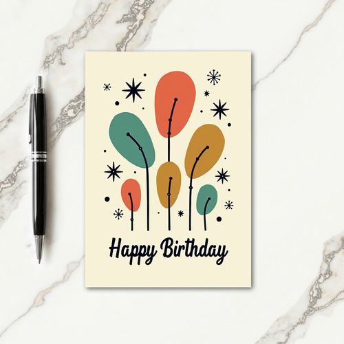 Midcentury Bloom Birthday Card
