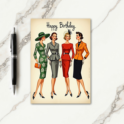 Midcentury Ladies Birthday Card