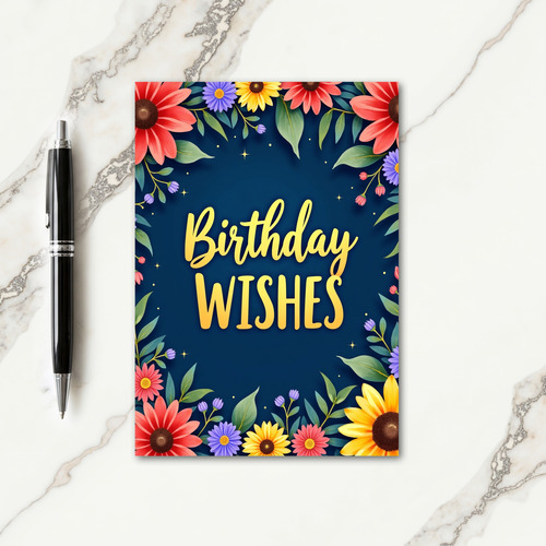 Midnight Bloom Birthday Card