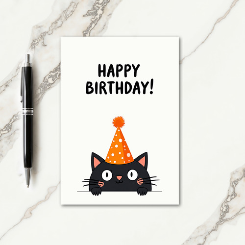Midnight Cat Birthday Wish Card
