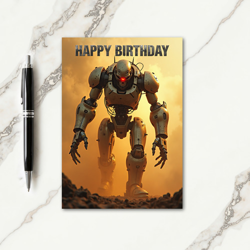 Mighty Robot Birthday Card