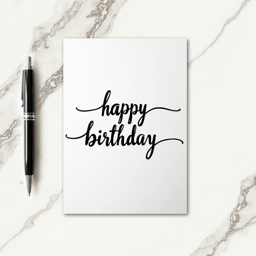 Minimal Calligraphy Birthday Card