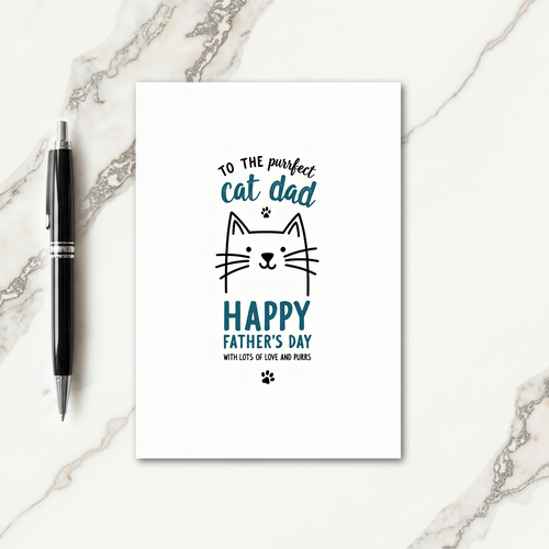 Minimal Cat Fathers Day Image Card