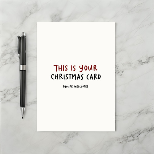 Minimal Effort Christmas Card Funny Simple Holiday Greeting