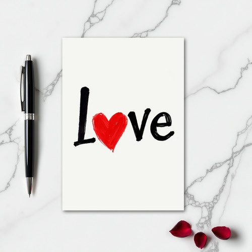 Minimal Love Sketch Card