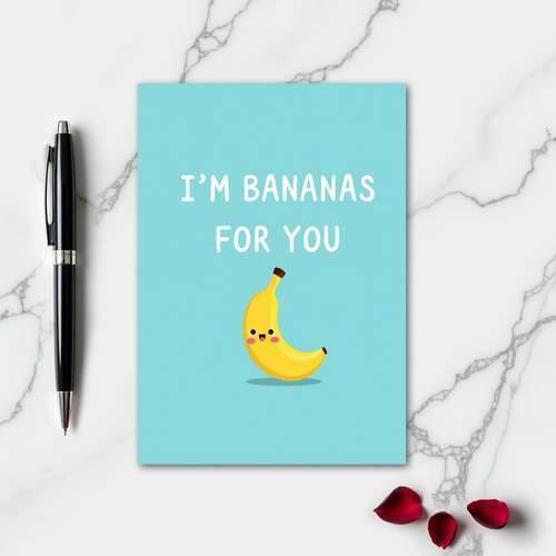 Minimalist Bananas For You Card