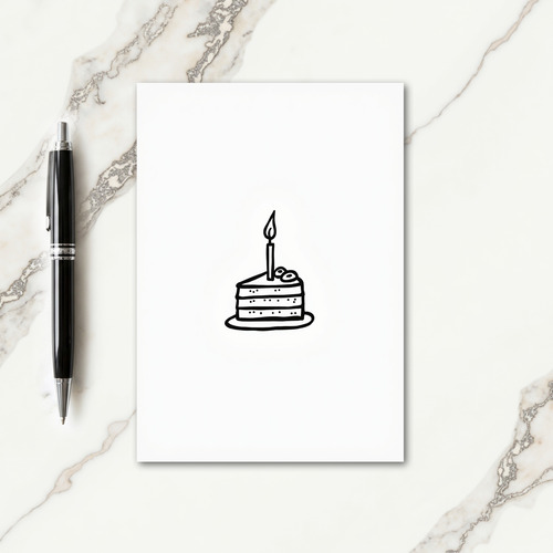 Minimalist Birthday Cake Card