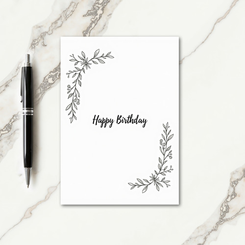 Minimalist Birthday Flower Card