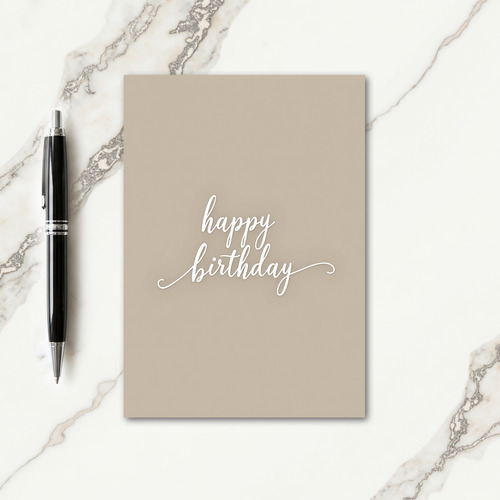 Minimalist Birthday Script Card