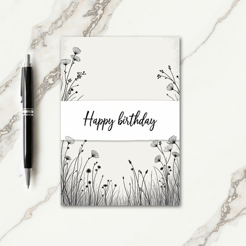 Minimalist Bloom Birthday Card