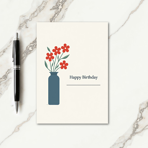 Minimalist Blossom Birthday Card