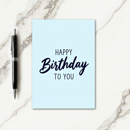 Minimalist Blue Birthday Card
