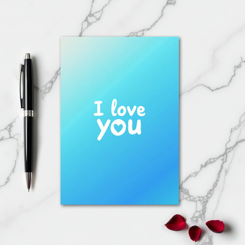 Minimalist Blue Gradient Love Card