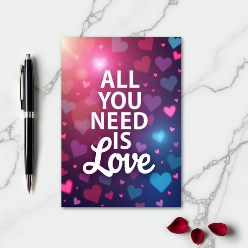 Minimalist Bokeh Hearts Love Card