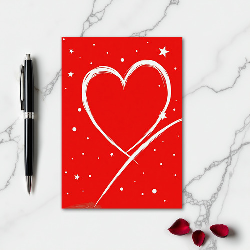 Minimalist Brush Heart Card