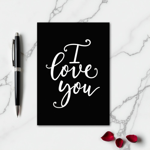 Minimalist Brush Script I Love You Card